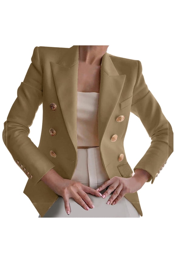 Blazers for Women Summer Suit Jacket for Women Fashion Casual Long Sleeve Solid Color Office Coat Loose Work Office Blazer Blouse Outerwear Tops