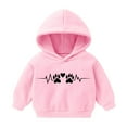 thumbnail image 1 of ibuvkizy Boys Girls Heart Hoodies!Valentine Outfit for Children's Long Sleeved Round Neck Top Suitable for Boys and Girls Aged Hooded Sweatshirt Pink,1 Years, 1 of 2