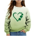 thumbnail image 1 of ibuvkizy Boys Girls St. Patrick's Day Sweatshirt,Children's Shirt Long Sleeved Pattern T-shirt Printed Round Neck Top Suitable for Boys and Girls Hoodless Sweatshirts Khaki,2-3 Years, 1 of 5