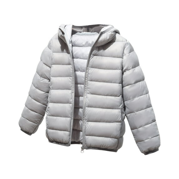ibuvkizy Boys Girls Winter Coat,Children Down Jackets Lightweight Boys and Girls Medium and Large Children Small Children Children's Clothing Down Jackets Gray,6 Years