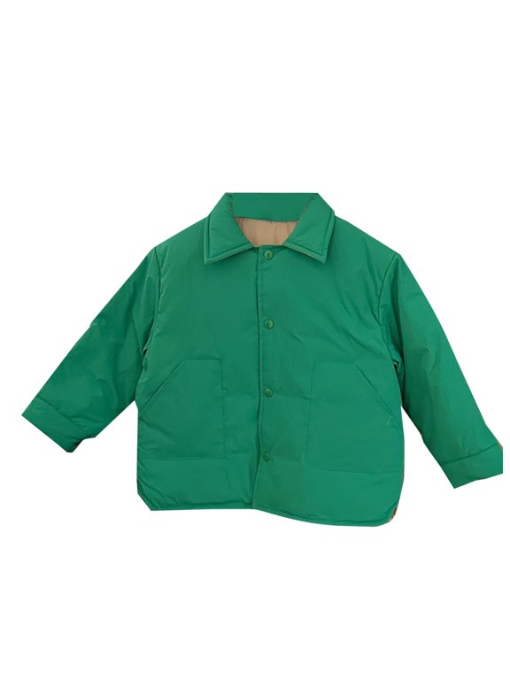Boys Girls Winter Coat,Children's Down Jacket Boys and Girls Double-sided Wearing Children's Down Jacket Middle and Small Children's Down Liner Jacket Green,3 Years