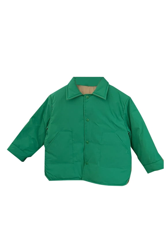 Boys Girls Winter Coat,Children's Down Jacket Boys and Girls Double-sided Wearing Children's Down Jacket Middle and Small Children's Down Liner Jacket Green,3 Years