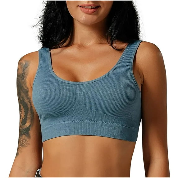 ibuvkizy Bras for Women 2-Pack Women's Sexy Bra Without Steel Ring U-shaped Beauty Back With Breast Pad Everyday Underwear Summer Plus Size Sports Bras for Women