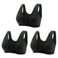 thumbnail image 1 of ibuvkizy Bras for Women Sports Bra Comfortable Breathable,Push up Wireless Bra,3PC Women Sexy Printed Front Buckle Without Steel Ring Underwear Soft Cotton Underwear Bra,Women Bras Plus Size, 1 of 6