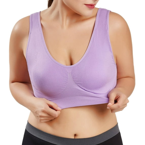ibuvkizy Bras for Women Color Plus Size Ultra-thin Large Bra Full Bra Cup Tops Summer Plus Size Sports Bras for Women