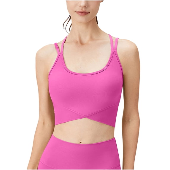 ibuvkizy Bras for Women Exercises High-Elastic Breathable Camis Running Yoga Bras Summer Plus Size Sports Bras for Women