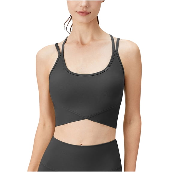 ibuvkizy Bras for Women Exercises High-Elastic Breathable Camis Running Yoga Bras Summer Plus Size Sports Bras for Women