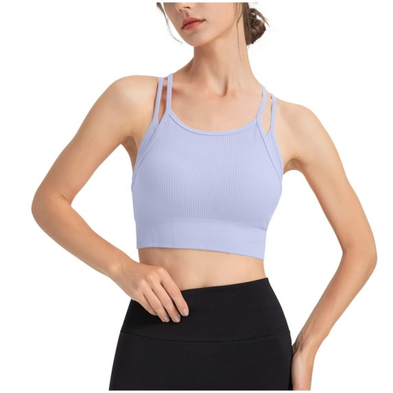 ibuvkizy Bras for Women Running Shockproof Yoga Tank Top No Steel Ring Comfort Bra Summer Plus Size Sports Bras for Women