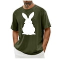 thumbnail image 1 of ibuvkizy Bunny Rabbit Easter Graphic T-shirts for Men Clearance!Men's Casual Short Sleeve Easter Print Crew-neck Top Short Sleeve Top/shirt Green,S, 1 of 4