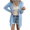 thumbnail image 1 of ibuvkizy Cardigan Sweaters for Women Clearance!Womens Casual Knit Long Cardigans Fashion Women Solid Loose Long Sleeve Cardigan Coat Blouse Sky Blue,XXXXL, 1 of 7