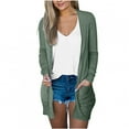 thumbnail image 1 of ibuvkizy Cardigan Sweaters for Women Clearance!Womens Casual Knit Long Cardigans Women's Solid Color Long Sleeve Casual Tops Blouse with Pocket Cardigan Outwear Army Green,XL, 1 of 6