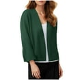 thumbnail image 1 of ibuvkizy Cardigan Sweaters for Women Loose Long Sleeved Breathable Cardigans Women's Casual Blouse Soft Loose Cardigan Knitted Sweater Cropped Tops Green M, 1 of 5