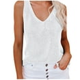 thumbnail image 1 of ibuvkizy Casual Fashion Women Knitted V-Neck Ladies Solid SlimTank Top, 1 of 6