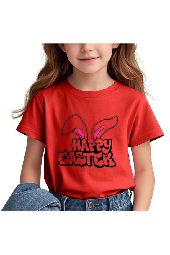 Easter T Shirts for Boys Girls Spring and Sumer Shirt!Children's Casual Loose T-shirt Short Sleeved Round Neck Comfortable Top for Adults