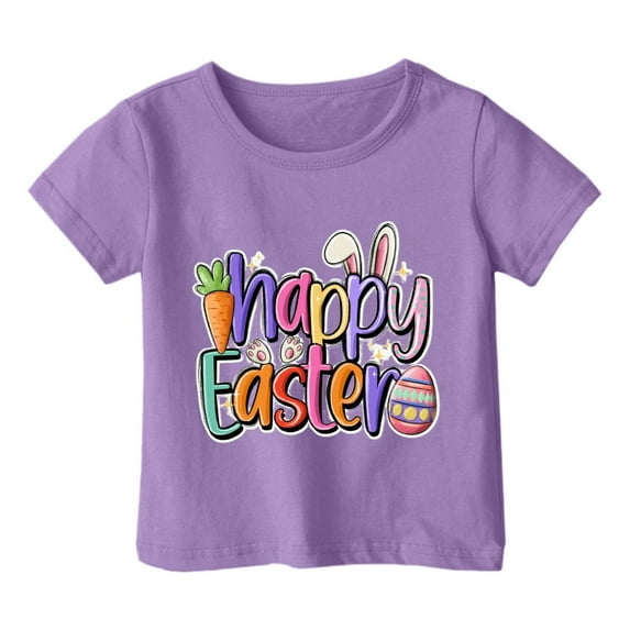 ibuvkizy Easter T Shirts for Boys Girls Spring and Sumer Shirt!Children's Casual Loose T-shirt Short Sleeved Round Neck Comfortable Top