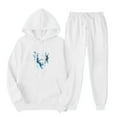 thumbnail image 1 of ibuvkizy Fall Outfits for Women 2025!Outfits Men's and Women's Sports Tracksuits Long Sleeve Pullover Hoodies Sweatshirt Loose Coat and Sweatpants Fall Winter Suit White,S, 1 of 6