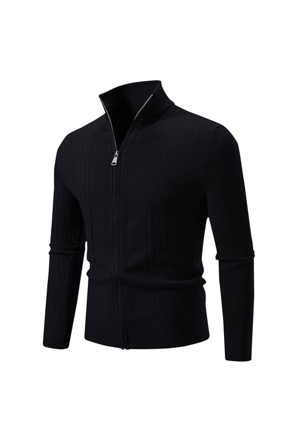 Fall Turtleneck Sweaters for Men!Men's Fashion Casual Solid Color Long Sleeve Hoodless Casual Outwear Jackets Black,XXXL