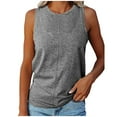 thumbnail image 1 of ibuvkizy Fashion Women's Summer Round-Neck Sleeveless Solid Casual Tank Top Blouse, 1 of 3