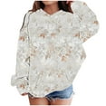 thumbnail image 1 of ibuvkizy Girls Hoodies!Graphic Hoodies for Teen Girls and Boys Leaf Print Children's Long Sleeved Hooded Sweatshirt White,13 Years, 1 of 1