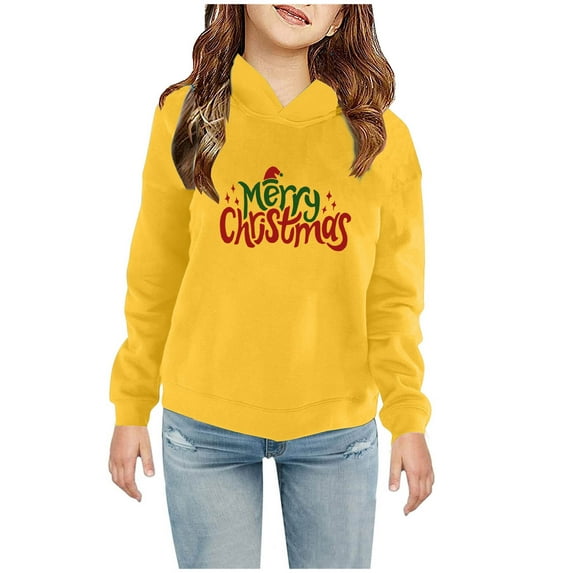 ibuvkizy Girls Hoodies Sweatshirt Fall Winter Long Sleeve Pullover Hoodies Tops,Christmas Toddler Baby Boy's Girl's Hoodie Children's Casual Print Sweatshirt for the Baby Gift