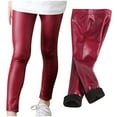 thumbnail image 1 of ibuvkizy Girls Leggings Clearance!Leggings for Girls Fall Winter Girls Elastic Pants Fashion Solid Color Brushed Warm Casual Plush Leggings, 1 of 8