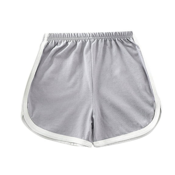 ibuvkizy Girls Summer Athletic Shorts!Children's Solid Color Girls' Shorts Sports Pants Casual Home Shorts Gray