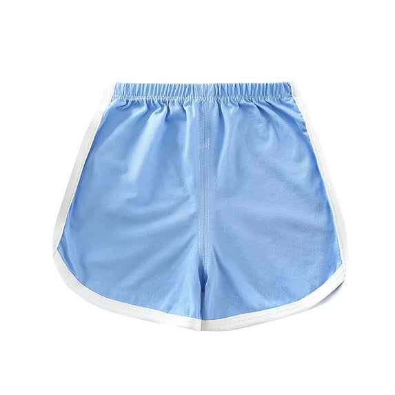 ibuvkizy Girls Summer Athletic Shorts Clearance!Children's Solid Color Girls' Shorts Sports Pants Casual Home Shorts Light Blue