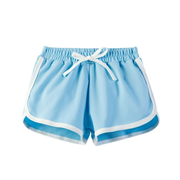 ibuvkizy Girls Summer Athletic Shorts!Children's Solid Color Girls' Shorts Sports Pants Casual Home Shorts Sky Blue