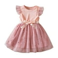thumbnail image 1 of ibuvkizy Girls Summer Dresses Baby Princess Dress Girls' New Sleeveless Ruffled Lace Round-Neck Embroidery Mesh Princess Bow Skirt Toddler Birthday Party Gown Kids Cute, 1 of 7