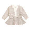 thumbnail image 1 of ibuvkizy Girls Summer Dresses Baby Princess Dress Toddler Kids Baby Girls Plaid Skirt Set Long Sleeve Jacket Coat Top Toddler Birthday Party Gown Kids Cute, 1 of 7