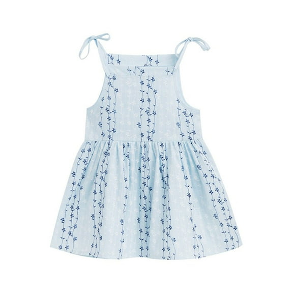 ibuvkizy Girls Summer Dresses Baby Princess Dress Toddler Kids Baby Girl Seaside Beach Dress Sling Skirt Floral Skirt Toddler Birthday Party Gown Kids Cute