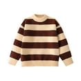 thumbnail image 1 of ibuvkizy Girls Sweaters!Girls' Sweaters New Winter Clothing Children's Winter Clothing Western-style Knitted Sweaters Girls' Base Tops Coffee,4 Years, 1 of 6