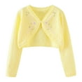 thumbnail image 1 of ibuvkizy Girls Sweaters!Girls Cardigan Toddler Kids Baby Girls Fashion Cute Solid Color Long Sleeved Thin Style Button Cardigan Sweaters Yellow,6 Years, 1 of 9