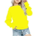 thumbnail image 1 of ibuvkizy Girls Sweatshirt!Cute Sweatshirts for Toddler Kids Boys Girls Fashion Cute Solid Color Long Sleeve Crewneck Sweatshirt Pullover Top Hoodies Yellow,1 Years, 1 of 7