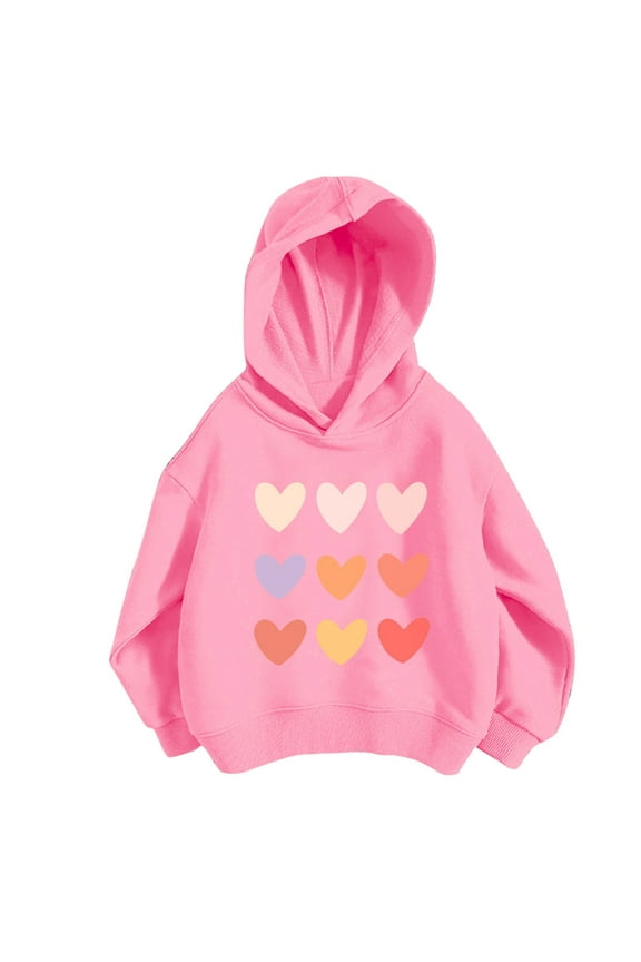 Girls Winter Hoodies,Graphic Hoodies for Teen Girls Fashion Girl and Boy' Casual Long Sleeve Tops Hooded Sweatshirts Printing Tops Pink,5 Years