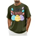thumbnail image 1 of ibuvkizy Happy Easter Shirts for Men Egg Printed Shirts,Men's Casual Easter Print Crew-neck Short Sleeve Top/shirt Green,S, 1 of 4