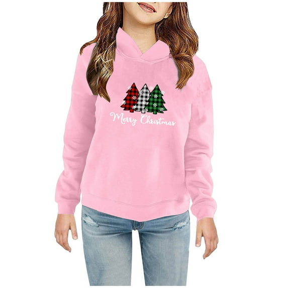 ibuvkizy Hoodies for Girls Winter Long Sleeve Pullover Hoodies Tops,Christmas Toddler Baby Boy's Girl's Hoodie Children's Casual Print Sweatshirt for the Baby Gift
