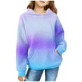 thumbnail image 1 of ibuvkizy Hoodies for Teen Girls!Girls Hoodies Middle Big Girls Half Zip Crewneck Sweatshirt Long Sleeve Pullover Tops Crop Tops Kids Fleece Sweatshirts for 5-14 Years Blue,4-5Years, 1 of 4