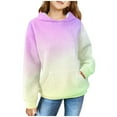 thumbnail image 1 of ibuvkizy Hoodies for Teen Girls!Girls Hoodies Middle Big Girls Half Zip Crewneck Sweatshirt Long Sleeve Pullover Tops Crop Tops Kids Fleece Sweatshirts for 5-14 Years Green,9-10Years, 1 of 4