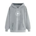 thumbnail image 1 of ibuvkizy Hoodies for Women Clearance!Women's Print Winter Hoodie Pullover Tops Long Sleeved Comfortable Sweatshirt with Pockets Gray,L, 1 of 3
