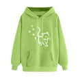 thumbnail image 1 of ibuvkizy Hoodies for Women Print Winter Hoodie Pullover Tops Long Sleeved Comfortable Sweatshirt with Pockets Green,M, 1 of 3