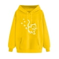 thumbnail image 1 of ibuvkizy Hoodies for Women Clearance!Women's Print Winter Hoodie Pullover Tops Long Sleeved Comfortable Sweatshirt with Pockets Yellow,XXL, 1 of 3