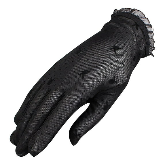 ibuvkizy Lace Gloves Women,Stretch Lace Gloves for Women - Floral Lace Spring/Fall Elegant Short Style Summer Breathable Mesh Driving Wedding Lightweight,Gifts for Women