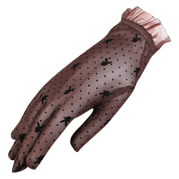 ibuvkizy Lace Gloves Women,Stretch Lace Gloves for Women - Floral Lace Spring/Fall Elegant Short Style Summer Breathable Mesh Driving Wedding Lightweight,Gifts for Women