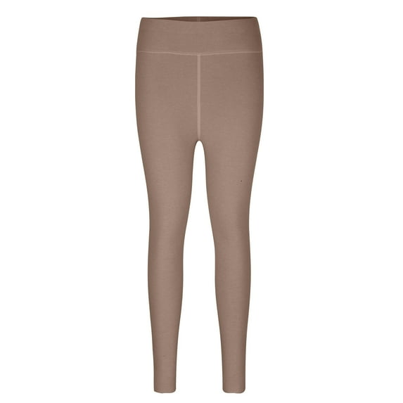 ibuvkizy Leggings for Women,Women's New Fall and Winter Solid Color Velvet Seamless Sports Lifting Buttocks Tight Fitting Abdominal Warm Leggings Pants Coffee,L