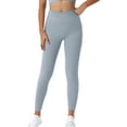 thumbnail image 1 of ibuvkizy Leggings for Women,Women's New Solid Color Thread Hip Lifting Tight Fitting Abdominal Elastic Fitness Pants Leggings Yoga Pants Gray,M, 1 of 6