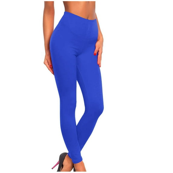 ibuvkizy Leggings for Women Workout Leggings Women's Sports Fitness Pants Solid Colored Casual Tight Fitting Tight Peach Hip Yoga Pants Stretch Pants Blue,XXXL