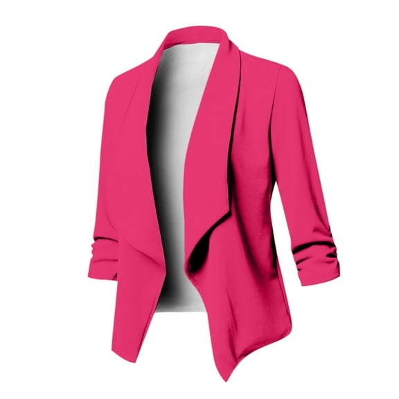 ibuvkizy Lightweight Cardigans for Women Clearance Summer Suit Work Office Jacket for Women Fashion Casual Long Sleeve Solid Color Blazer Open Front Coat Loose Cover Up Blouse Outerwear Tops
