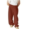 thumbnail image 1 of ibuvkizy Linen Pants Men with Multiple Pockets Solid Casual Zipper Button Outdoor Lounge Trouser Long,Sizes S-3XL, 1 of 6