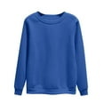 thumbnail image 1 of ibuvkizy Long Sleeve Shirts for Women,Tops for Women Trendy,Women's Oversized Round Neck Sweatshirts Long Sleeve Turtleneck Velvet Sweatshirt Blue,XXL, 1 of 5